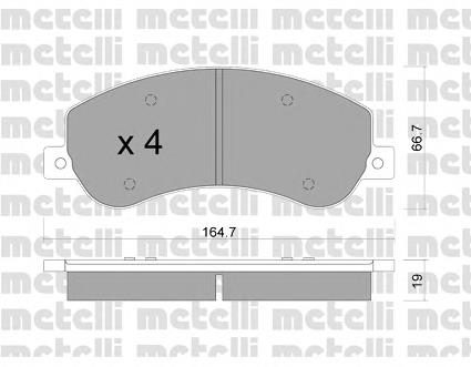 Колодки гальмівні передні, дискові 2206801 Metelli