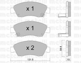 Гальмівні колодки Metelli 2201380 ціна, від 17.35 USD