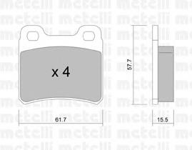 Колодки гальмові задні, дискові 2201410 Metelli