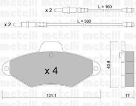 2201440 Metelli Передні гальмівні колодки