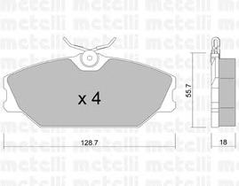 Передні тормозні колодки 2201422 Metelli