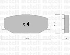 Колодки гальмівні передні, дискові 2200970 Metelli