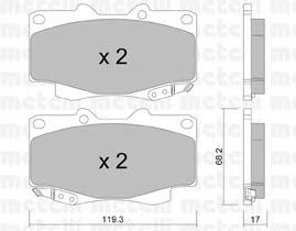 Колодки гальмівні передні, дискові 2201291 Metelli
