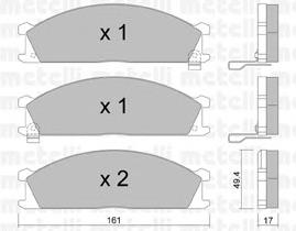 Колодки гальмівні передні, дискові 2201071 Metelli