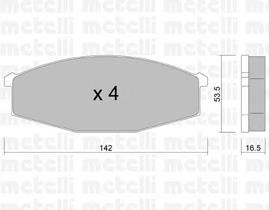 Передні тормозні колодки 2201100 Metelli