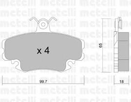 Колодки гальмівні передні, дискові 2201200 Metelli