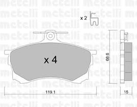 2202500 Metelli Передні гальмівні колодки