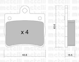 Колодки гальмові задні, дискові 2202550 Metelli