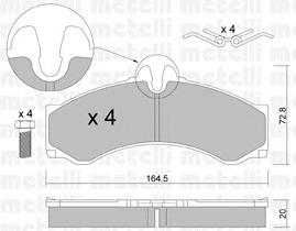 Колодки гальмівні передні, дискові 2202621 Metelli