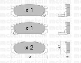 Колодки гальмівні передні, дискові 2202040 Metelli