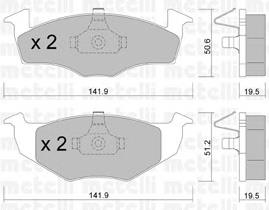 Колодки гальмівні передні, дискові 2202061 Metelli