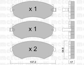 Колодки гальмівні передні, дискові 2201901 Metelli