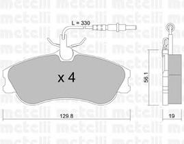 Гальмівні колодки Metelli 2202170 ціна, від 17.64 USD