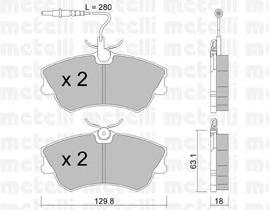 Колодки гальмівні передні, дискові 2202220 Metelli