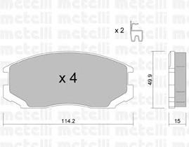 Колодки гальмівні передні, дискові 2202211 Metelli