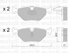 Задні гальмівні колодки 2202100 Metelli