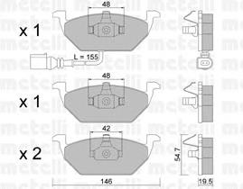 Гальмівні колодки Metelli 2202112 ціна, від 22.96 USD