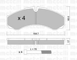 Колодки гальмівні передні, дискові 2202123 Metelli