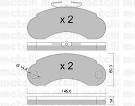 Купити 2200550 Metelli Задні колодки