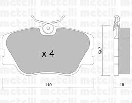 Гальмівні колодки Metelli 2200610 ціна, від 21.17 USD