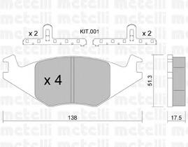 Колодки гальмівні передні, дискові 2200470K Metelli