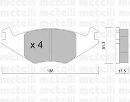 Колодки гальмівні передні, дискові 2200470 Metelli