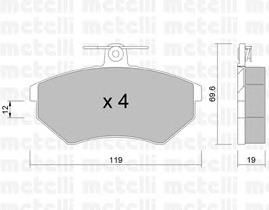 2200502 Metelli Передні гальмівні колодки