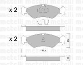 Колодки гальмівні передні, дискові 2200730 Metelli