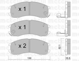 Колодки гальмівні передні, дискові 2200680 Metelli