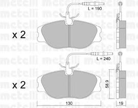 Колодки гальмівні передні, дискові 2200723 Metelli