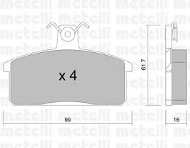 Колодки гальмівні передні, дискові 2200260 Metelli