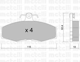 Колодки гальмівні передні, дискові 2200390 Metelli