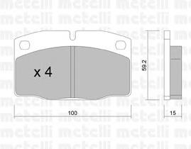 2200440 Metelli Передні гальмівні колодки