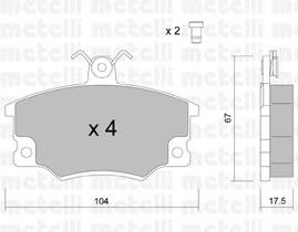 2200301 Metelli Передні гальмівні колодки