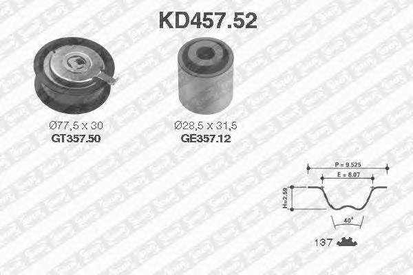 KD45752 SNR Ремінь ГРМ, комплект