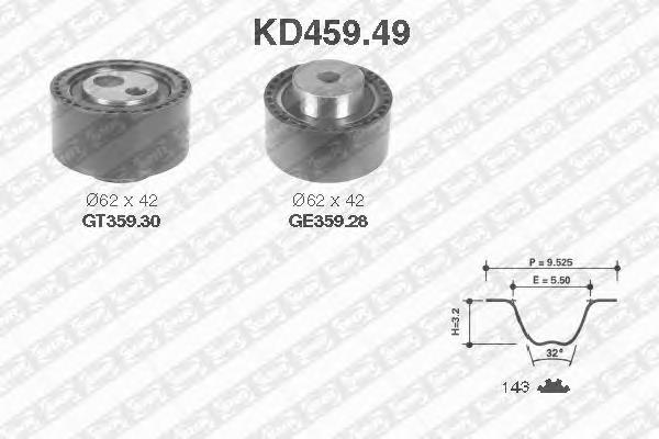 Комплект ГРМ SNR KD45949 ціна, від 72.76 USD