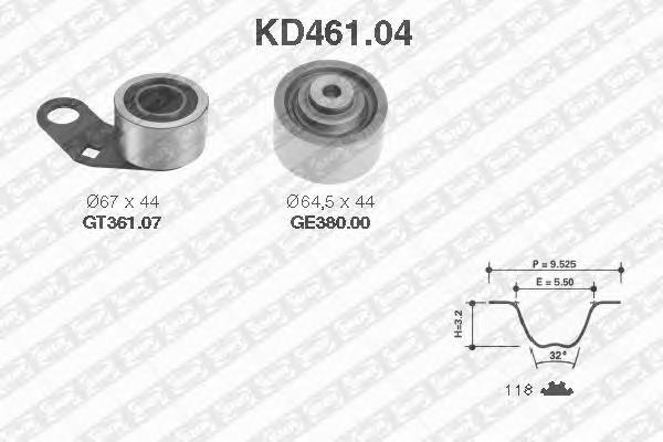 Ремінь ГРМ, комплект KD46104 SNR