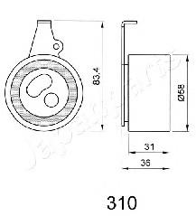 Ролик натягувача ременя ГРМ BE310 Japan Parts