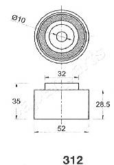 Ролик паразитний ГРМ BE312 Japan Parts