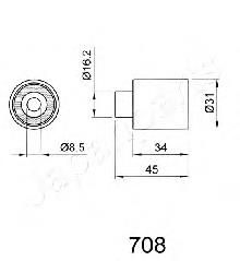 Ролик ременя ГРМ, паразитний BE708 Japan Parts