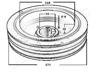 Шків колінвала (демпфер ) Japan Parts PU500 ціна, від 61.48 USD