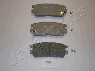 PP599AF Japan Parts Колодки гальмівні задні, дискові