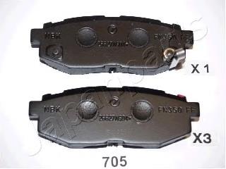 Колодки гальмові задні, дискові PP705AF Japan Parts