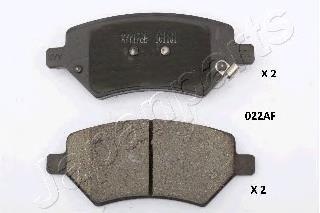 Колодки гальмівні передні, дискові PA022AF Japan Parts