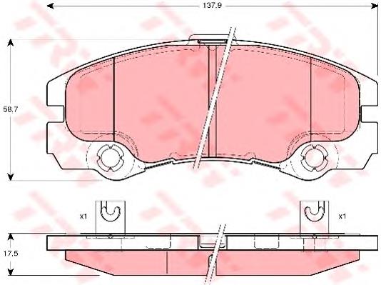 GDB1436 TRW Передні гальмівні колодки