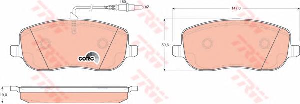 Передні тормозні колодки GDB1503 TRW
