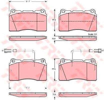 Гальмівні колодки TRW GDB1363 ціна, від 45.13 USD