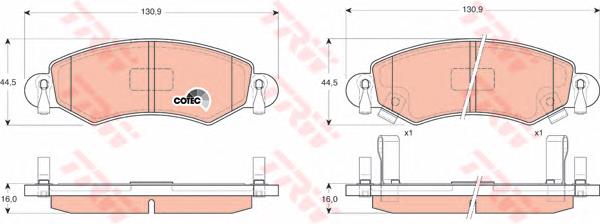 Гальмівні колодки TRW GDB1420 ціна, від 26.90 USD