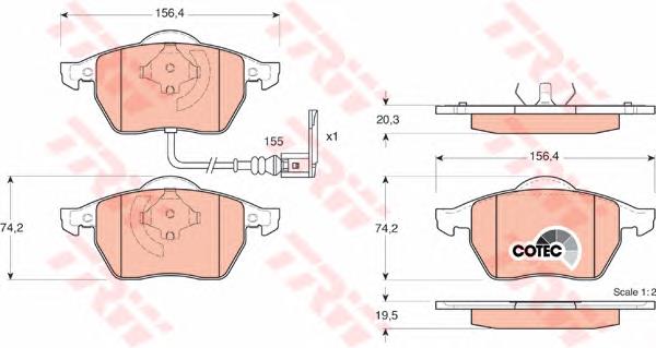 Гальмівні колодки TRW GDB1403 ціна, від 32.30 USD