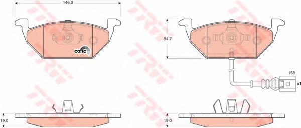 Гальмівні колодки TRW GDB1658 ціна, від 27.67 USD
